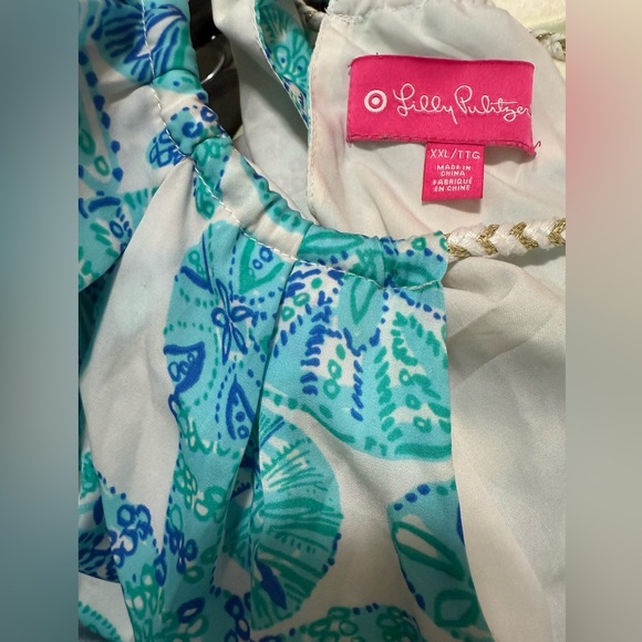 Lilly Pulitzer for Target Nautical Teal and White Patterned Tank XXL - Picture 3 of 8